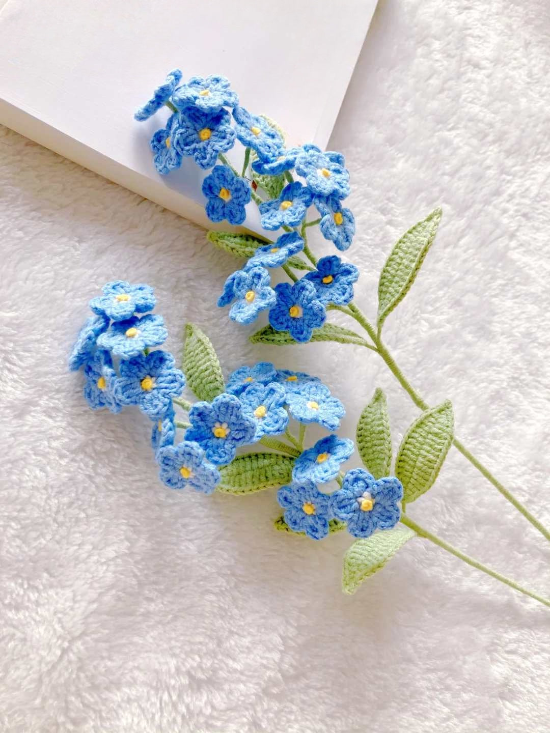 Crochet Bouquet Pattern PDF - DIY Forget-Me-Not  Wedding Bouquet - Handmade Floral Home Decor and Gift