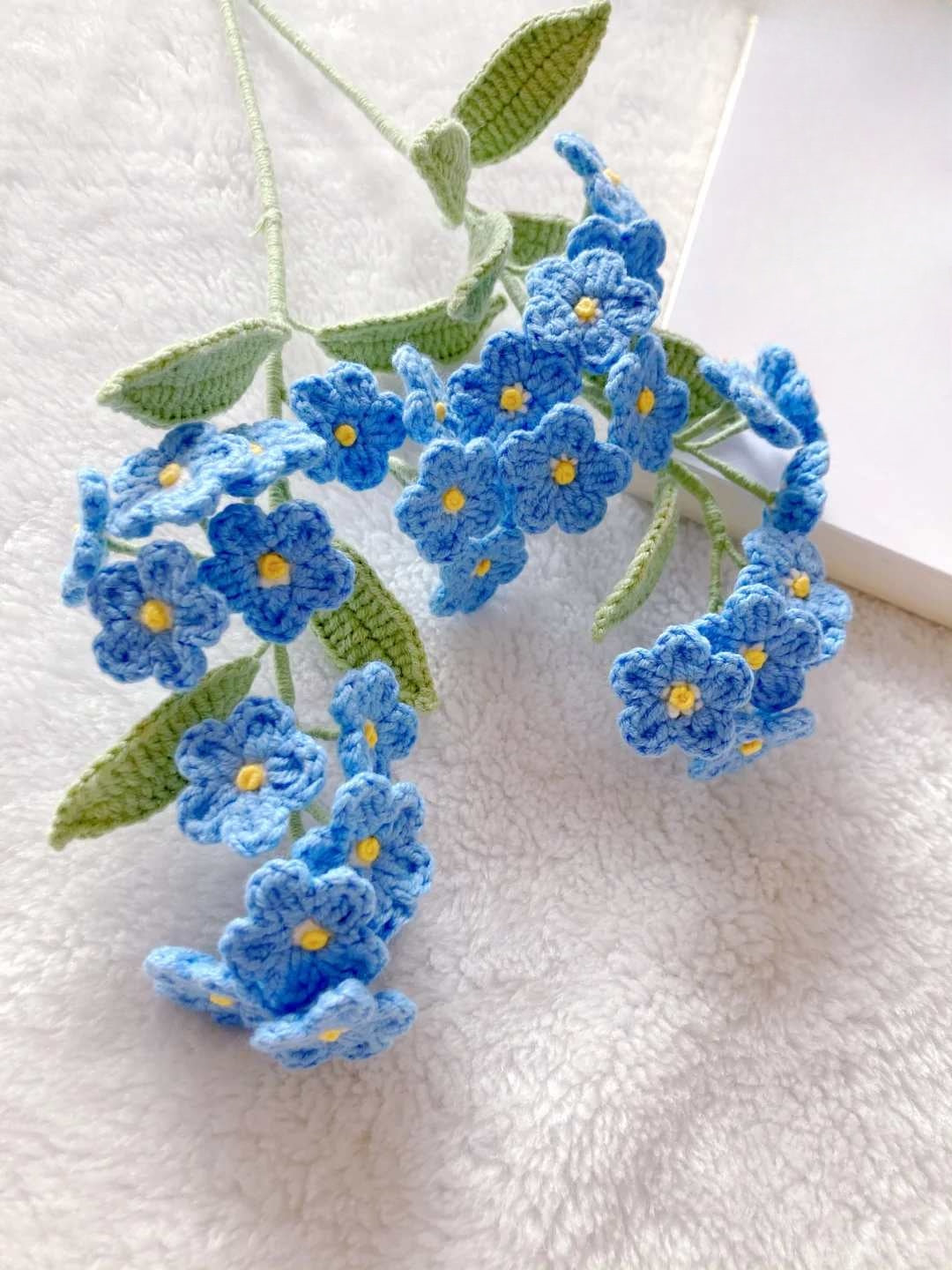 Crochet Bouquet Pattern PDF - DIY Forget-Me-Not  Wedding Bouquet - Handmade Floral Home Decor and Gift